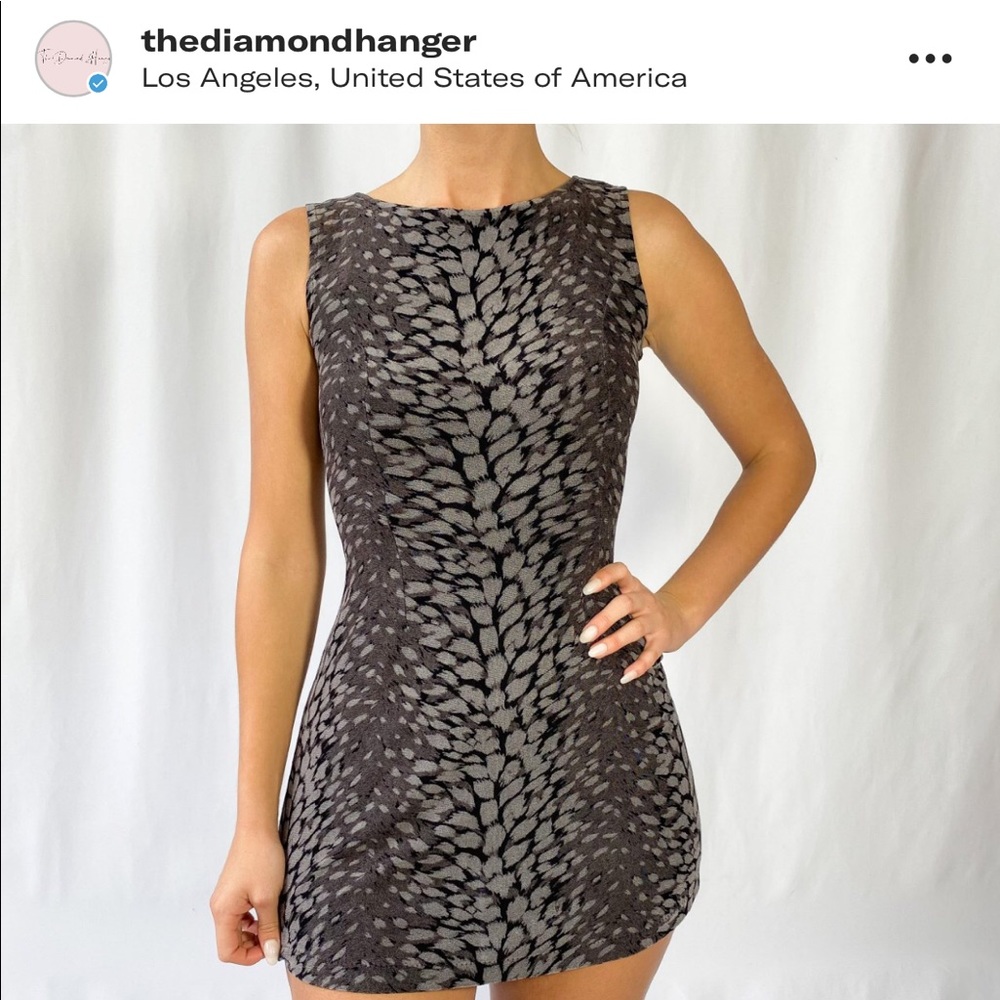 ISO 90s black and grey animal print mini dress